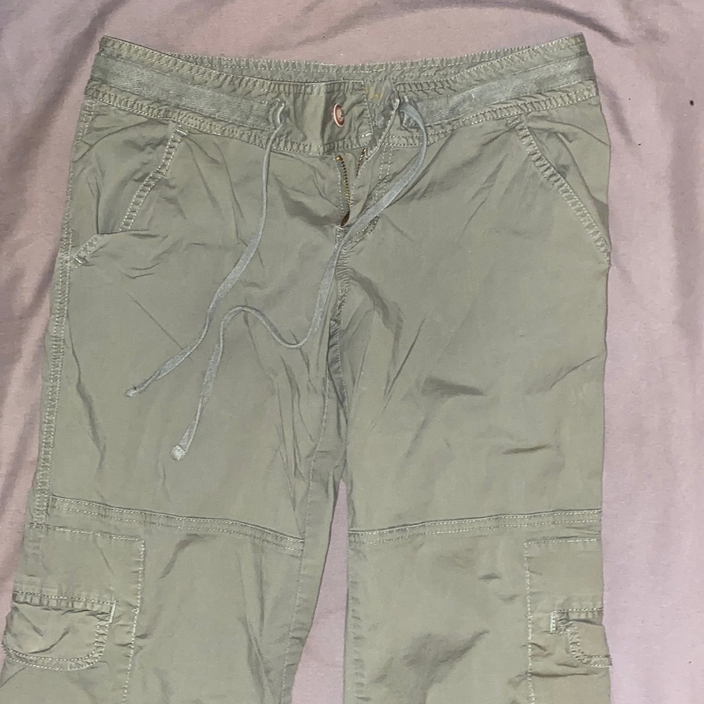 low rise army green cargo pants